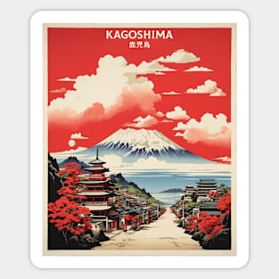 Kagoshima Japan Travel Vintage Tourism Poster Sticker